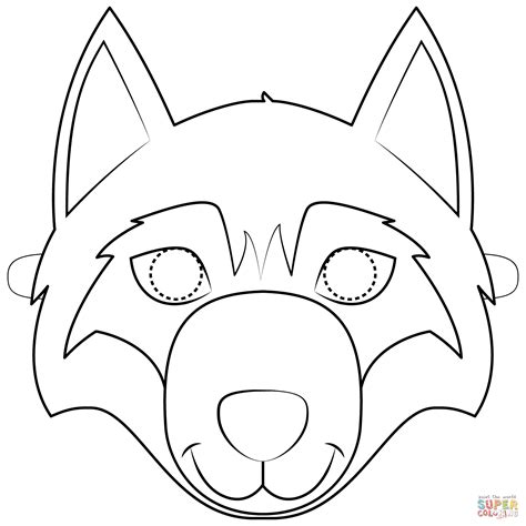 Wolf Face Coloring Page - Coloring Home - Free Printable Wolf Face Mask ...