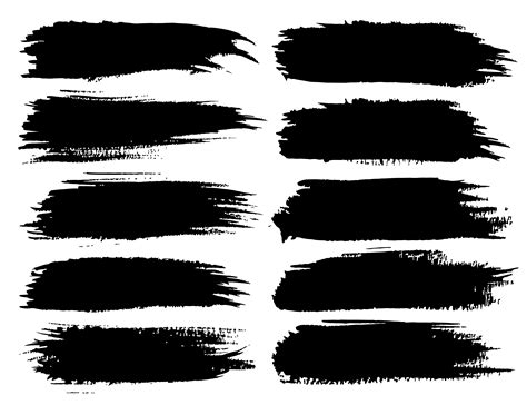 Set of brush strokes, Black ink grunge brush strokes. Vector illustration. 556043 Vector Art at ...