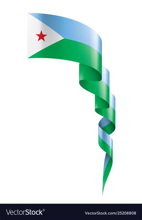 Djibouti flag on a white Royalty Free Vector Image