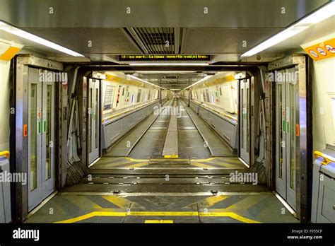 interior inside eurotunnel train carriage empty Stock Photo - Alamy