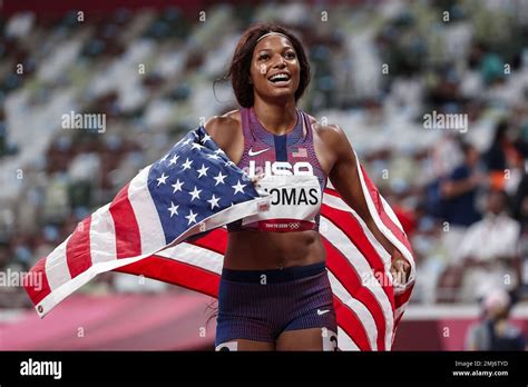 Gabrielle Thomas (USA) bronze medalist in the Women's 200 meters at the 2020 (2021) Olympic ...