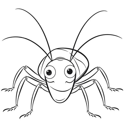 Cartoon Baby Cockroach Coloring Page Outline Sketch Drawing Vector ...