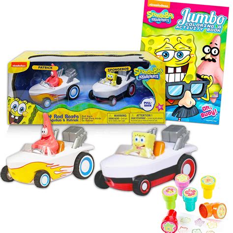 Buy Spongebob Squarepants Hot Rod Boat Race Bundle - 2 Pack Spongebob & Patrick Pull Back Hot ...