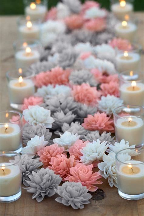 Coral And Silver Wedding Decorations