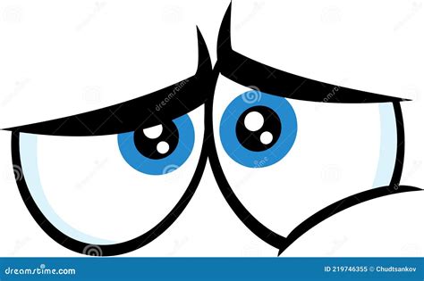 Sad Cartoon Funny Eyes stock vector. Illustration of eyeballs - 219746355