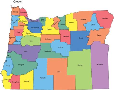 Oregon Map with Counties