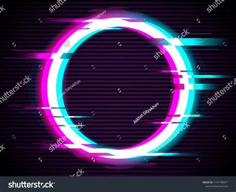 Illuminated Circle Glitch Effect Glitched Circle Stock Vector (Royalty Free) 1141758977 ...