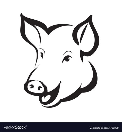 Pig head Royalty Free Vector Image - VectorStock