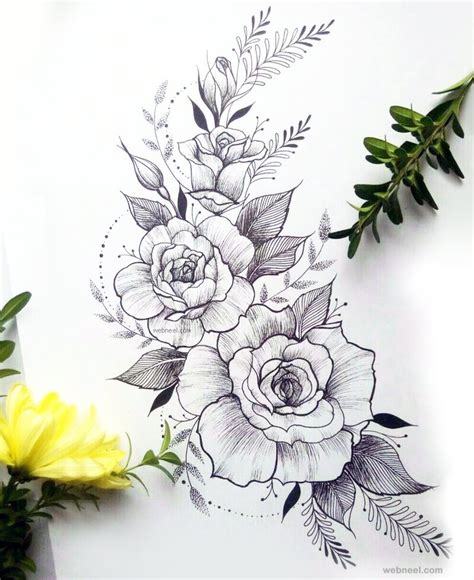 Flower Drawing Rose 4