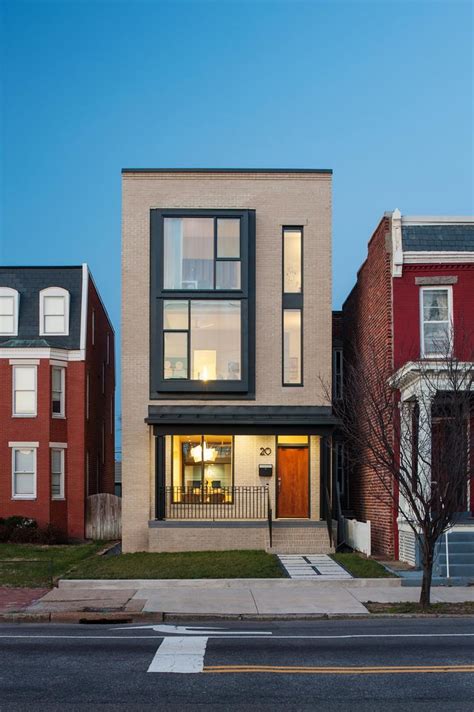 Modern Row House Design With Amazing Skylight In Richmond, Virginia | Townhouse exterior, Row ...