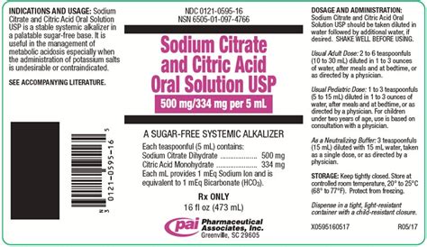 Sodium Citrate And Citric Acid Information, Side Effects, Warnings and Recalls