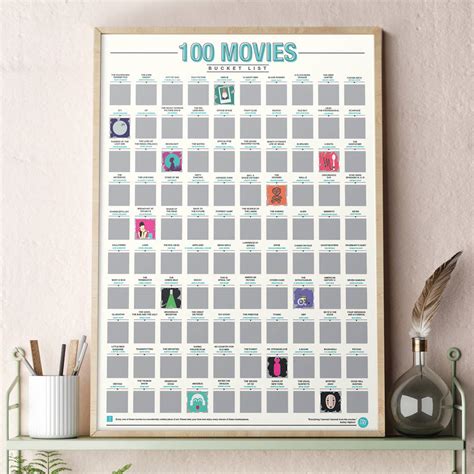 100 Movies Scratch Bucket List Poster By Gift Republic