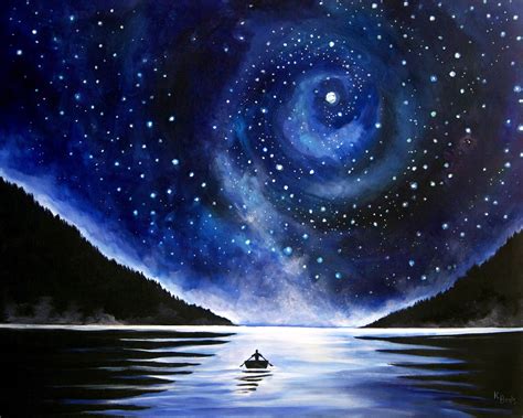 This painting is based on a memory of rowing around Echo Lake in ...