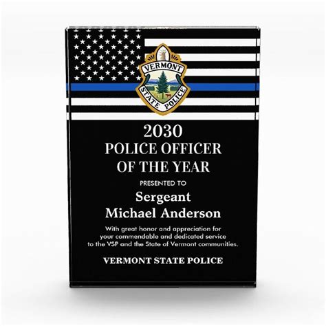 Police Officer Of The Year Department Custom Logo Acrylic Award ...