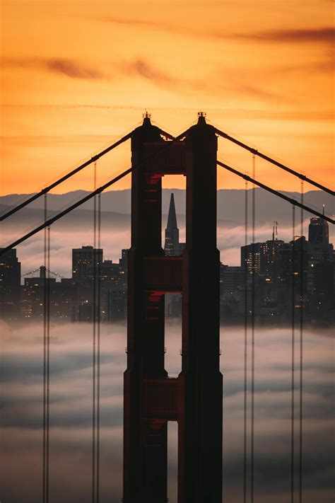 Silhouette of Golden Gate Bridge During Sunset · Free Stock Photo