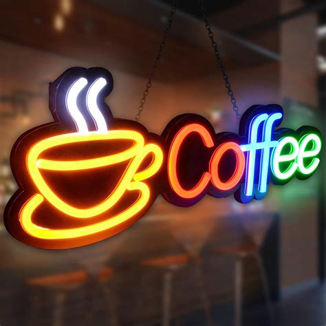 Amazon.com : Coffee Neon Sign - Large Size 12V Bright Coffee Led Neon Lights for Wall Decor 23.6 ...