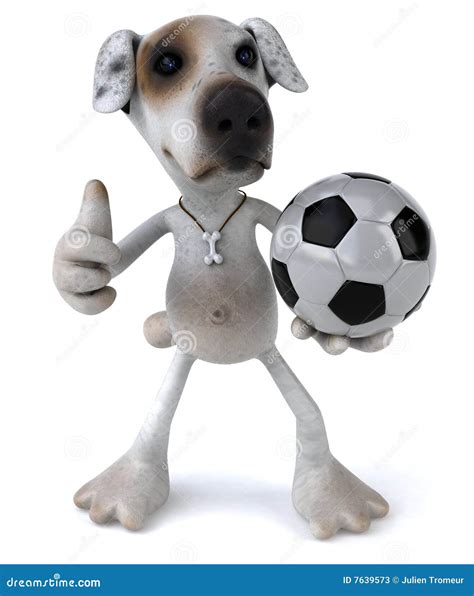 Dog playing football stock illustration. Illustration of friend - 7639573