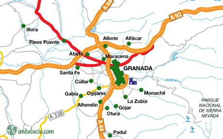 The City of Granada, maps of Granada, Andalucia, Southern Spain