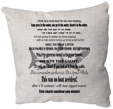 Jaws Movie Quotes Pillow | Treasured Pillows