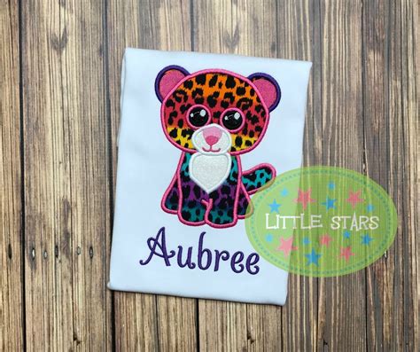 Beanie Boo Dotty Leopard Birthday Shirt Embroidered and | Etsy