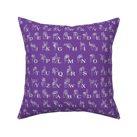 Sign Language Alphabet // Purple Fabric | Spoonflower