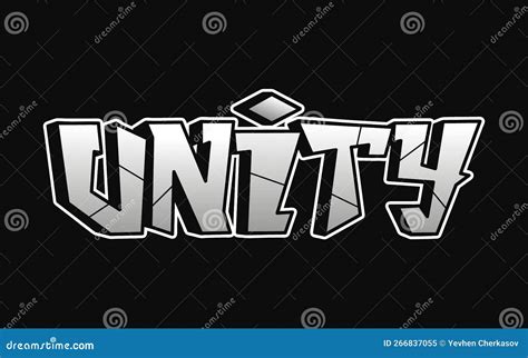 Unity Word Graffiti Style Letters.Vector Hand Drawn Doodle Cartoon Logo Illustration.Funny Cool ...