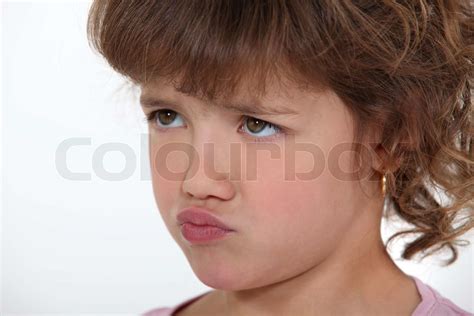 Little girl pouting | Stock image | Colourbox