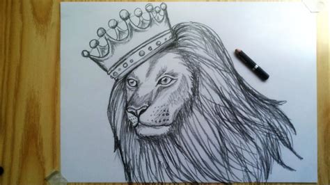 Lion With Crown Drawing