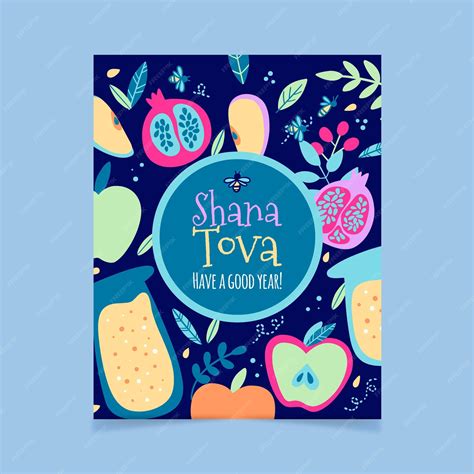 Premium Vector | Shana tova greeting card