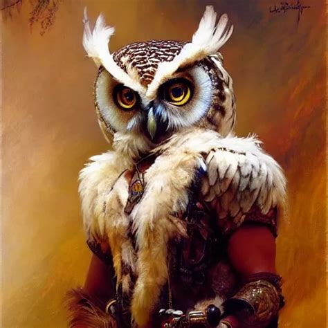 a humanoid owl fantasy character, white feathers, | Stable Diffusion ...