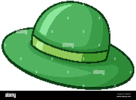 Green women hat in cartoon style isolated on white background illustration Stock Vector Image ...