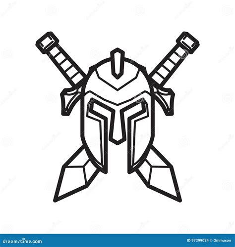 Knight Helmet Logo Design Template. Knight Symbol. Warrior Icon. Vector ...