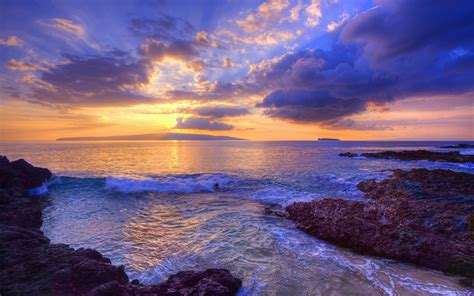 Sunset at Secret Beach, Maui, Hawaii, USA wallpaper | nature and ...