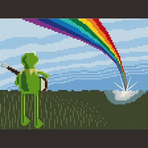 Rainbow Connection With Kermit the Frog Cross Stitch Pattern Instant Download PDF With Color ...