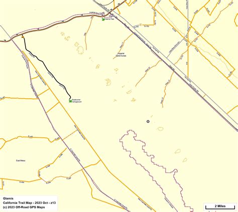 Imperial Sand Dunes North, Glamis - California Trail Map