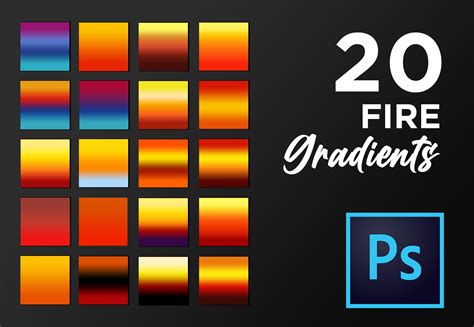 Photoshop Fire Gradients Pack Collection Graphic by TiveCreate · Creative Fabrica