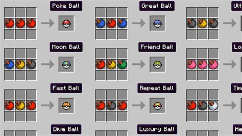 Pokeball pixelmon recipes