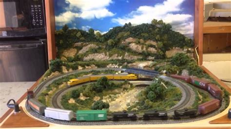 Z scale train layout - YouTube