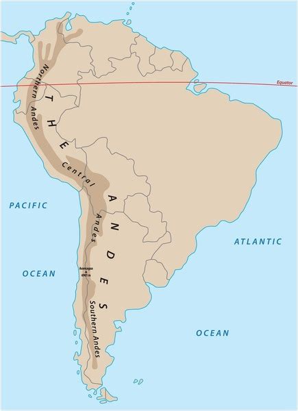 South America Map Andes Mountains - Alvina Margalit