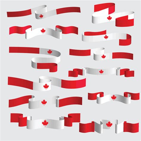 canada ribbon flag vector bundle set 29750556 Vector Art at Vecteezy