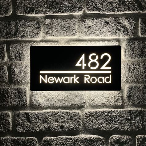 Illuminated Modern House Number Sign - Rectangle Address Plaque – Kreativ Design