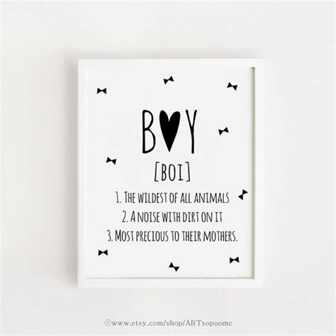 Baby Boy Quotes Sayings Wall Art Printable Poster Black and White ...