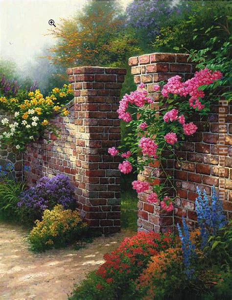 Thomas Kinkade The Rose Garden painting anysize 50% off - The Rose Garden painting for sale