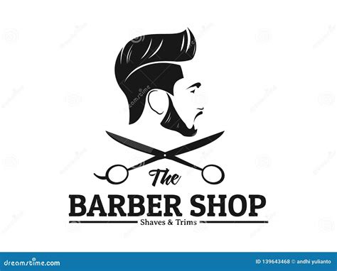 Men Barbershop Hairstylist Banner Logo Badge Vector Design | CartoonDealer.com #139643570