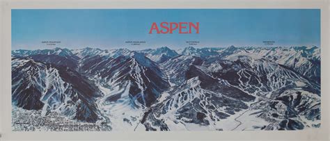 Aspen Colorado Ski Trails Map Poster | David Pollack Vintage Posters