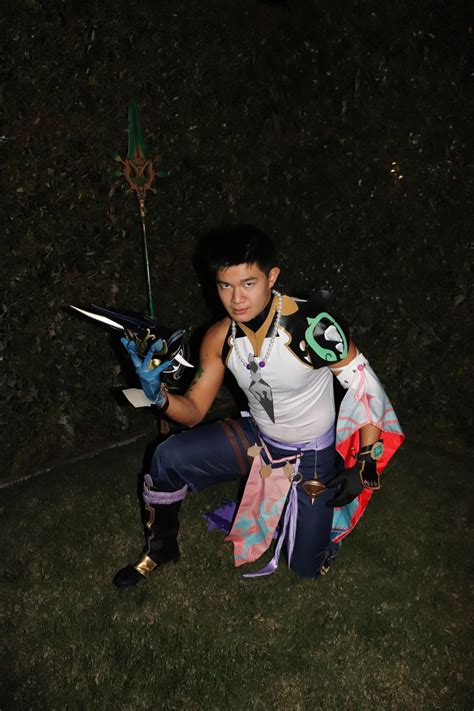 A little Xiao cosplay I did : Genshin_Impact