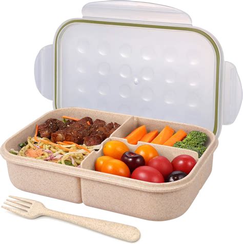 Amazon.com: Caja Bento para niños, fiambrera para niños, fiambreras con 3 compartimentos, apto ...