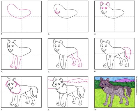 How to Draw a Wolf · Art Projects for Kids