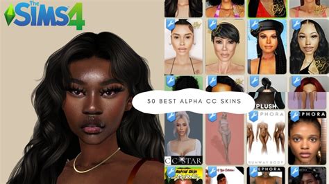 THE SIMS 4| 30 BEST ALPHA CC SKINS| CC FOLDER - YouTube