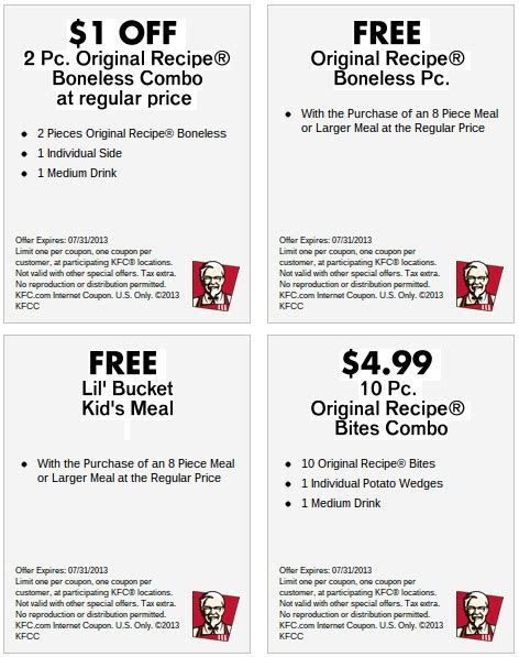 Kfc Chicken Bucket Coupons